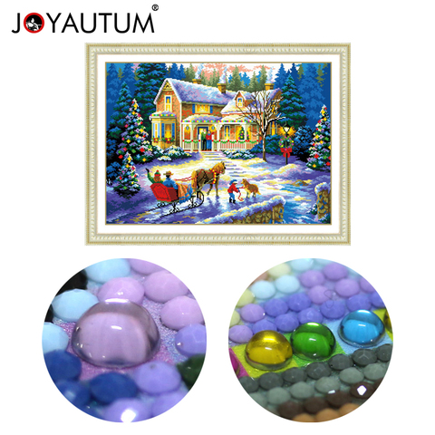 Pintura de diamantes de Forma especial de lona suave, mosaico bordado 5d completo de piedras de cristal, kits de punto de cruz, paisaje de Navidad 70*50cm ► Foto 1/6