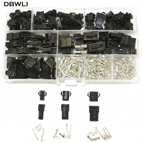 SM2.54 Kits 480 Uds 20 conjuntos Kit en caja 2p 3p 4p 2,54mm paso hembra y macho conectores de conector adaptador ► Foto 1/4