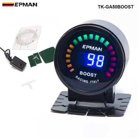 2015 nuevo Racing epman 52mm ahumado LED PSI/bar Turbo Boost gauge medidor con sensor para Ford Mustang 86-93 TK-GA50BOOST ► Foto 1/6
