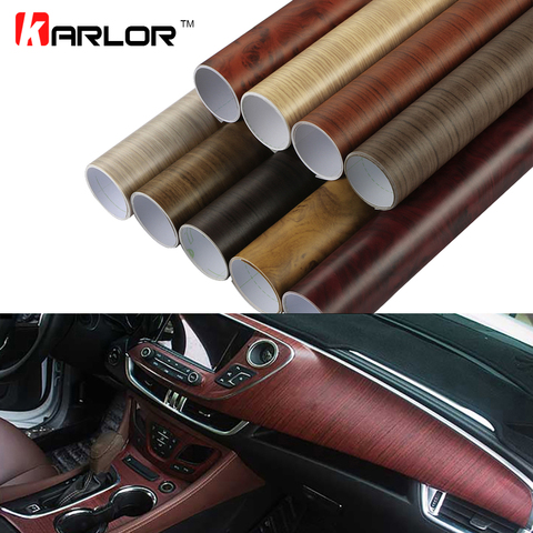 Película de vinilo texturizado de grano de madera mate, pegatina decorativa para coche, impermeable, PVC, 60x500cm ► Foto 1/6