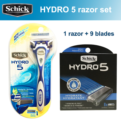 2022 nuevo Original genuino Schick Hydro 5 de afeitar Set de hojillas (9 + 1 cuchillas de afeitar) mejor manual conjunto de cuchilla para afeitar para hombre ► Foto 1/6