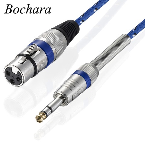 Cable de aluminio trenzado de nailon de 1/4 pulgadas, Conector de 6,35mm, macho a XLR estéreo hembra para micrófono + protector trenzado de 1,8 m, 3m, 5m, 10m ► Foto 1/6