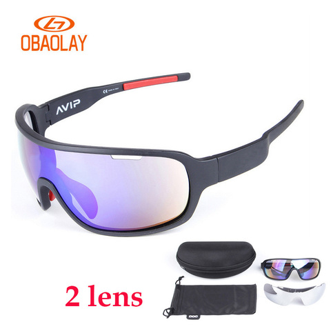 Polarizado gafas ciclismo bicicleta protección de conducción gafas para conducir, para pescar deportes al aire libre gafas de sol UV 400 2 lente ► Foto 1/3