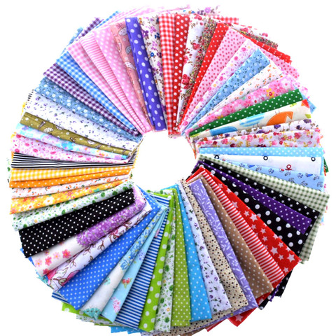 Nanchunag Color al azar tela de algodón Patchwork impreso paquete para coser Scrapbooking patrón 10x10 cm 30 unids/lote ► Foto 1/6