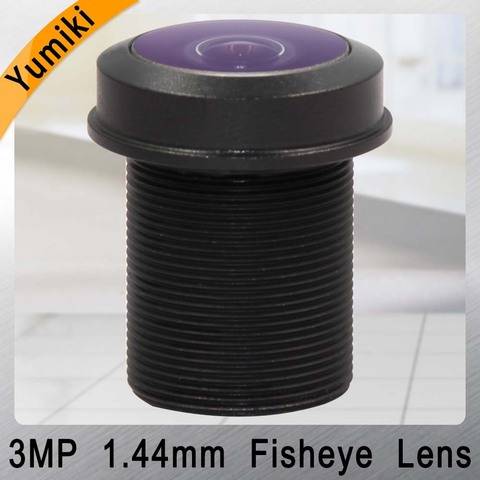 Yumiki lente de 1,44mm de 3,0 megapíxeles gran ángulo de 180 grado MTV M12 x 0,5 de infrarrojos de montaje de la visión nocturna de la lente de ojo de pez para cámara CCTV ► Foto 1/4