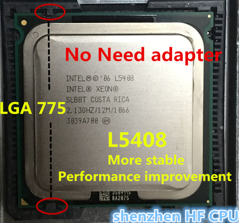 Lntel-CPU Xeon L5408, 2,13 GHz/12M/1066Mhz/igual a LGA775 Core 2 Quad Q8200, funciona en la placa base LGA775, no necesita adaptador ► Foto 1/1