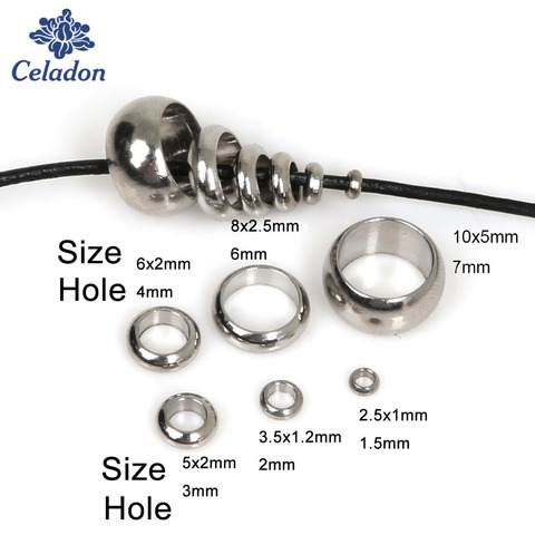 Lote de cuentas espaciadoras de acero inoxidable para fabricación de joyas, lote de cuentas de 100mm, 2mm, 3mm, 4mm, 6mm y 7mm, 20 a 1,5 unidades ► Foto 1/6