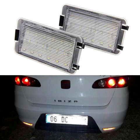 Luz de placa de matrícula LED, 2 uds., Canbus gratis de Error para Seat Ibiza Altea Arosa Cordoba Leon Toledo III OEM #5P0943021 ► Foto 1/6