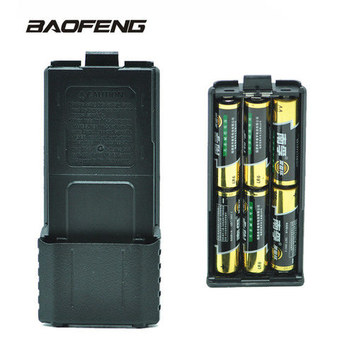 Baofeng UV-5R 6 x caja de baterías de pilas AA walkie-talkie Powe Shell Radio portátil energía de respaldo para UV 5R UV-5RE cubierta ► Foto 1/6