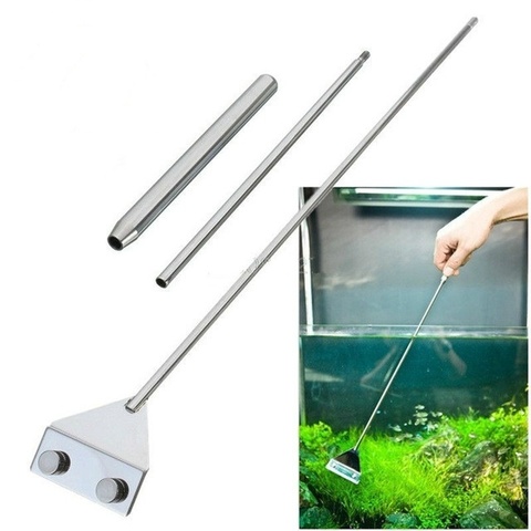 De acero inoxidable acuario peces algas del tanque de cuchilla para rascar acuático agua en planta hierba limpieza Multi-herramienta limpiador Kit ► Foto 1/6