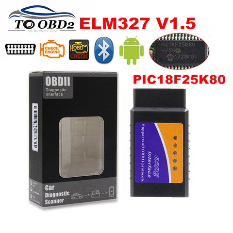 OBDII-Chip OBDII ELM327 V1.5 para coches diésel, V1.5, Software V2.1 para Android/PC, ELM 327, V1.5, con Bluetooth, PIC18F25K80 ► Foto 1/1