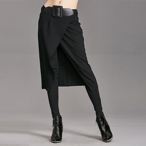 Pantalones de dos piezas para mujer, pantalón negro, elástico, para primavera y otoño, WP24, 2022 ► Foto 1/6