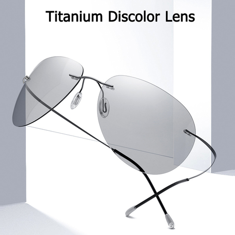 JackJad hombres ultraligero De titanio polarizado Discolor lente gafas De Sol con montura De aviador De diseño De marca, gafas De Sol, gafas De Sol ► Foto 1/6
