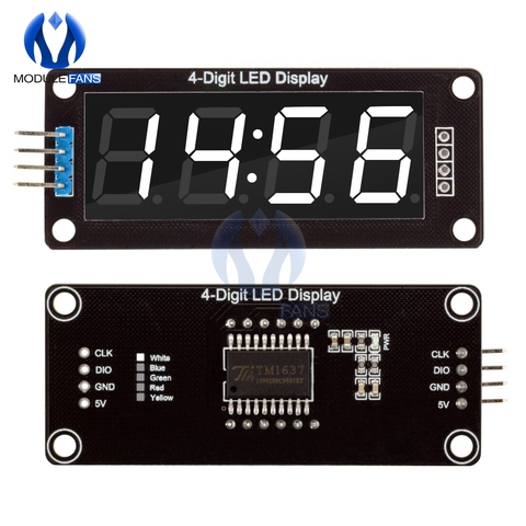 TM1637 4 dígitos LED Digital 0,56 pantalla tubo Decimal 7 segmentos reloj doble puntos para 0,56 pulgadas pantalla blanca para Arduino ► Foto 1/6