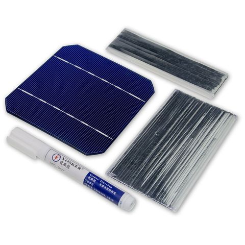 Kit de cargador de Panel Solar de 100W celda Solar monocristalina de 5x5 con cable de Tabbing de 20M, cable de barra colectora de 2M y 1 Uds Lápiz de soldadura, 40 Uds. ► Foto 1/6