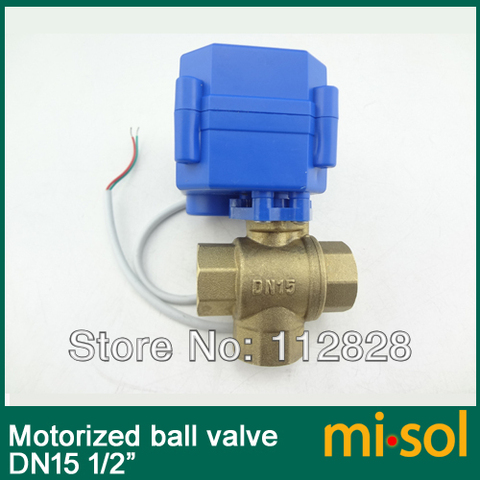 3 vías válvula de bola motorizada DN15 (reducir puerto), válvula de bola eléctrica (puerto de t), válvula motorizada ► Foto 1/1