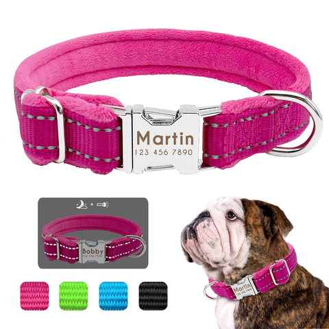 Collar personalizable para perros pequeños, medianos y grandes, de nailon, con grabado personalizado ► Foto 1/6