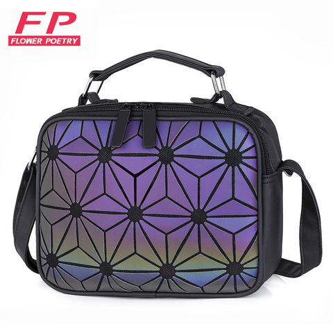 A cuadros de mujeres Bolsa de mano geométrica luminoso bolso de hombro bolsas Casual embrague bolsas Bao bolso de las mujeres Bolsa de mensajero Bolsa ► Foto 1/1