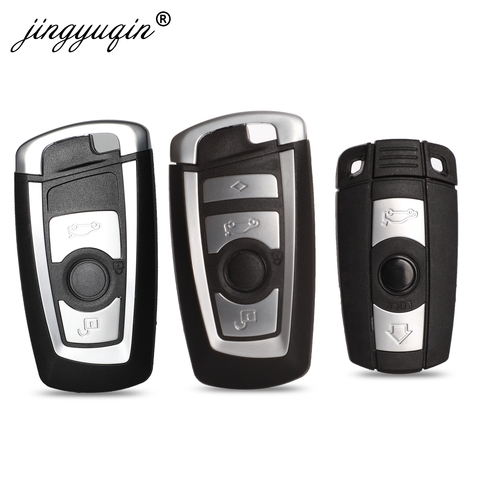 Jingyuqin 3/4 botón remoto funda inteligente para llave de coche para BMW 1 3 5 5 5 6 6 7 Serie E90 E91 E92 E60 E61 X1 X3 X4 X5 X6 clave Fob ► Foto 1/6