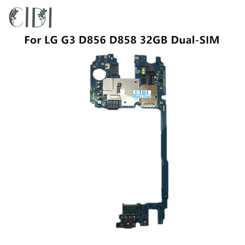 CIDI de trabajo completa Original desbloqueado para LG G3 D856 D858 32 GB Dual-SIM placa base lógica madre placa de circuito con las papas fritas. ► Foto 1/1