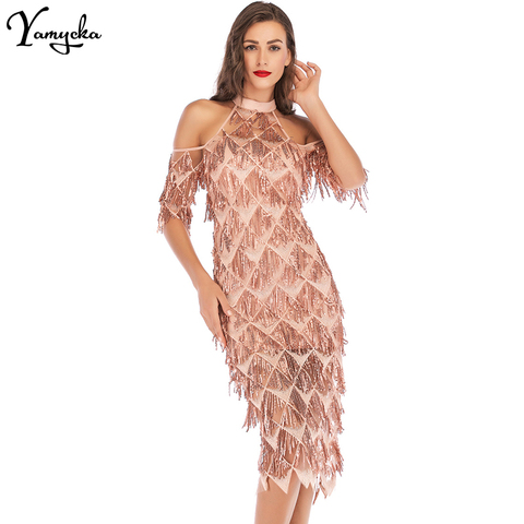 Sexy vestido de verano de lentejuelas sin hombros para mujer vestido de fiesta maxi de Navidad elegante bodycon noche club vestidos largos vestido HL ► Foto 1/6