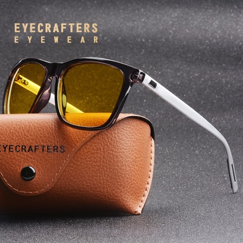 Cuadrado Retro polarizadas gafas de visión nocturna de conducción polarizada gafas de sol hombres de conducción de coches UV400 antideslumbrante gafas de sol ► Foto 1/6