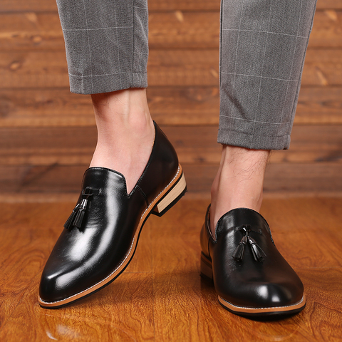 Zapatos de vestir para hombre, zapatos de boda de cuero Paty de estilo británico, zapatos Oxford de cuero para hombre ► Foto 1/6