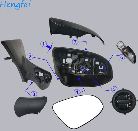 HengFei-montaje de espejo retrovisor para coche, accesorios para Toyota Yaris 2012 ~ 2022 modelos, marco de cubierta de espejo retrovisor, señal de giro ► Foto 1/5