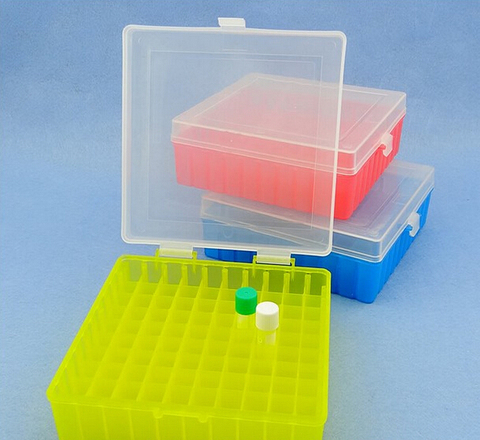 Caja plástica de tubos de laboratorio, estante de 100 agujeros para 2ml, 1,5 ml, 1,8 ml, tubo de crioreserva con cubierta de conexión, 1 Uds. ► Foto 1/1