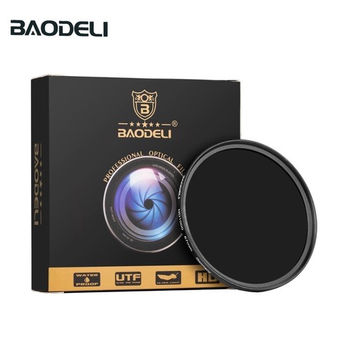 BAODELI de densidad Neutral Filtro Nd1000 64 8 concepto 49mm 52mm 55 58 62 67mm 72 77mm 82mm para Canon Nikon Sony Filtro de lente de cámara ► Foto 1/6