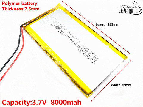 Batería recargable/pilas Lipo de iones de litio li-po para tacógrafo POS, portátil, DVD, 3,7 V, 8000mAh, 7566121 ► Foto 1/4