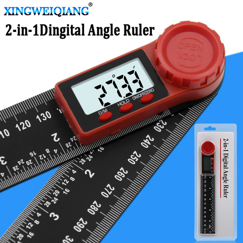 Instrumento digital de 200mm, Inclinómetro de ángulo, ángulo, escala digital, goniómetro electrónico, transportador, detector de ángulo ► Foto 1/6