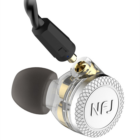 NFJ N300 PRO 3 Unidad de unidad en el oído auricular desmontable Cable MMCX DJ Monitor HiFi auriculares con micrófono graves pesados ► Foto 1/6