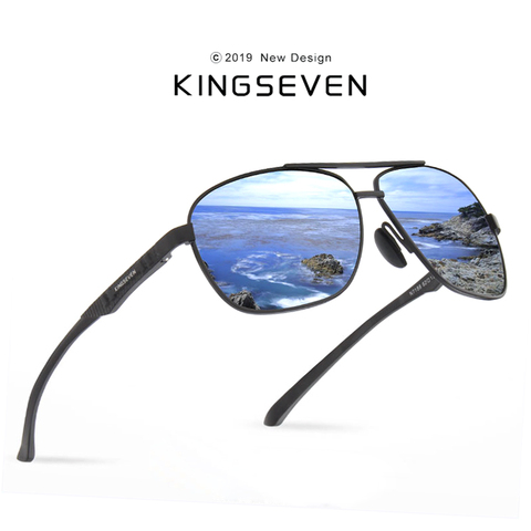 KINGSEVEN-gafas de sol de aluminio para hombre y mujer, lentes de sol HD polarizadas UV400, con espejo, 2022 ► Foto 1/6