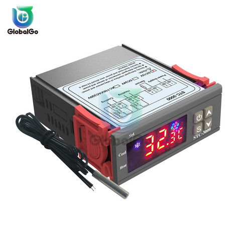 LED controlador Digital de temperatura termostato Thermoregulator del Sensor de temperatura de calefacción, refrigeración, STC 1000, 3000, 3008 ► Foto 1/6