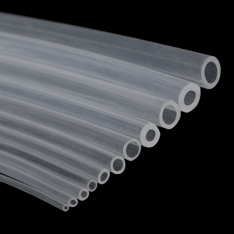 Manguera de goma de silicona transparente de grado alimenticio Flexible de 1 metro 2 3 4 5 6 7 8 10mm de diámetro tubo Flexible de silicona ► Foto 1/6