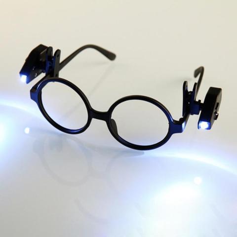 1 ud. Mini linterna gafas Lámpara de lectura Clip para gafas linterna ajustable Universal gafas lámpara Flexible lectura de libros luces ► Foto 1/6