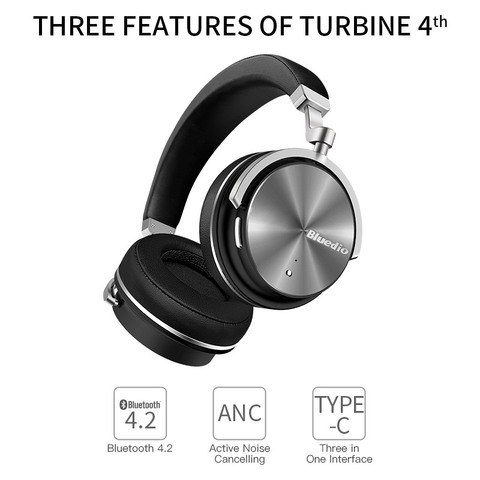 Bluedio T4 eliminación activa del ruido-auriculares inalámbricos Bluetooth original giratorio auriculares con micrófono para Xiaomi Samsung ► Foto 1/6