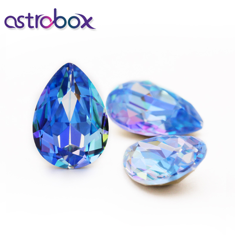 Diamantes de imitación, cristal azul, strass láser, hotfix, piedras de cristal, diamantes de imitación para decoración de ropa, accesorios de apliques para prendas ► Foto 1/6