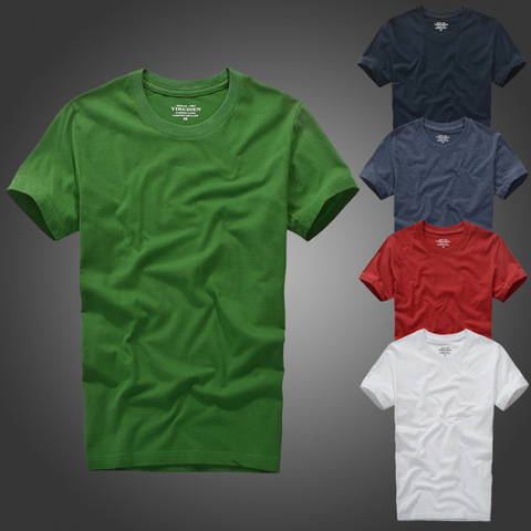 Camiseta de manga corta para hombre, ropa interior 100% de algodón, sólida, de verano, calidad de marca ► Foto 1/6