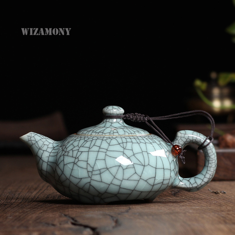 170ml Crackle esmalte hermano Kiln Longquan Celadon exquisito tetera Zisha Cerámica Arte de arcilla de yixing antiguo juego de té de porcelana ► Foto 1/1