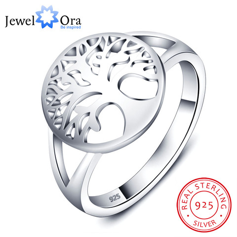925 anillos de plata esterlina de árbol de la vida clásico para mujer, accesorios de anillos, regalos del Día de la madre (JewelOra RI102308) ► Foto 1/6