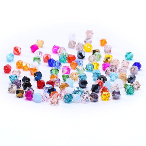 37 colores Glamour cuentas de vidrio de cristal de 4mm 100pc Austria cristal Bicone 5301 perlas para joyería haciendo S-6 ► Foto 1/6