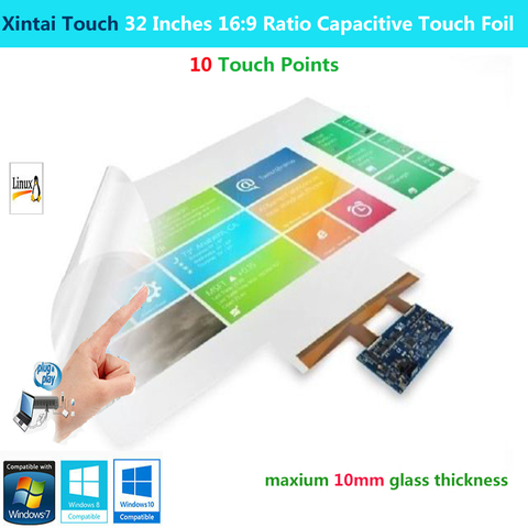 Xintai Touch-Lámina multitáctil capacitiva de 32 pulgadas, 10 puntos de contacto, película táctil interactiva para quiosco táctil, mesa, etc., Plug & Play ► Foto 1/6