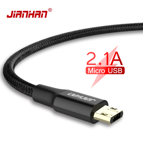 JIANHAN-Cable Micro USB de carga rápida para móvil, Cable de datos Reversible de 1m y 2m para Xiaomi Redmi Note, Samsung S7 ► Foto 1/1