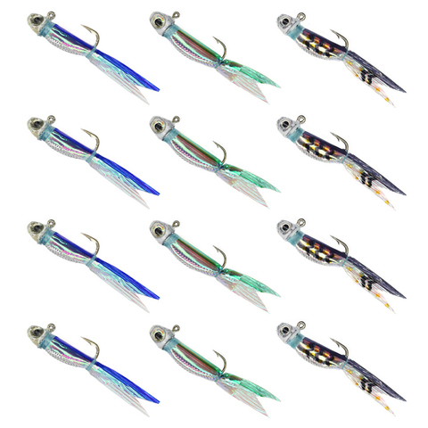 YZD Silverside Minnow de plantilla Señuelos de Pesca de 12 piezas para Panfish Crappie pez luna Bluegill perca Walleye Nipper Mini Micro Jig ► Foto 1/6