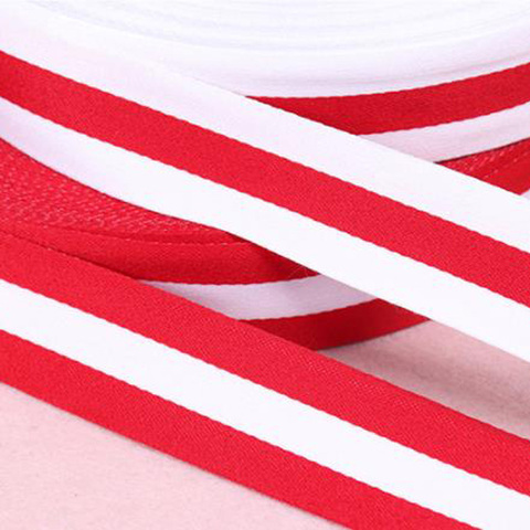 Cinta de grogrén a rayas de poliéster blanco y rojo de alta calidad, accesorios de costura hechos a mano, DIY ► Foto 1/6