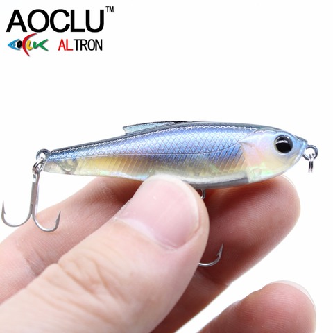 Wobblers AOCLU, calidad superior, 8 colores, 48mm, cebo duro Minnow, Popper de manivela Stik, Señuelos de Pesca lubina, agua dulce y salada, 12 # VMC anzuelos ► Foto 1/6