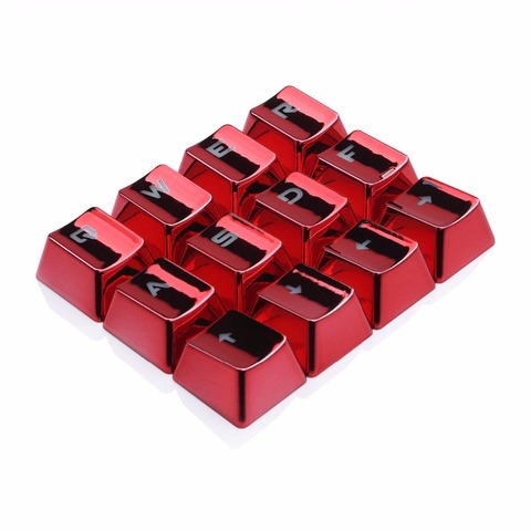 Redragon-12 teclas de inyección PBT, doble toma, metálico, retroiluminado, galvanizado, Color rojo, para teclados de interruptores mecánicos ► Foto 1/6