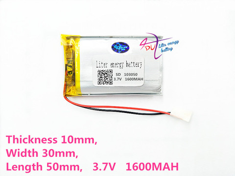 Litro de batería de energía 103050 batería de litio de 3,7 V a principios de 103048, 1600mAh faro GPS navigator general Baterías de polímero ► Foto 1/3